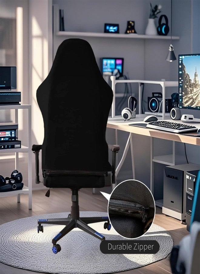 GOWT Gaming Chair Covers Slipcovers with Armrest Covers,Stretch Game Computer Office Desk Chair Cover Protector,Soft Polyester Fabric,Rotating Armchair Covers,Without Chair,Black - Image 4